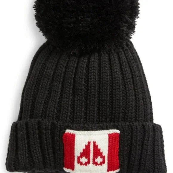 Moose Knuckles Wool Unisex Hat ivory logo ribbed beanie Moose Knuckles Kingbridge Alpaca Beanie In Black - 40% Off  main image 3